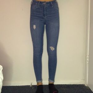 hollister high rise skinny jeans